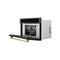 Autograph Edition 30 In. 1.6 Cu Ft. Built-in Convection Microwave Oven In Black Stainless Steel With Polished Gold Accents