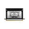 Autograph Edition 30 In. 1.6 Cu Ft. Built-in Convection Microwave Oven In Black Stainless Steel And Polished Gold Helix Handle
