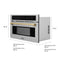 Autograph Edition 30 In. 1.6 Cu. Ft. Built-in Convection Microwave Oven In Stainless Steel And Champagne Bronze Accents