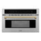 Autograph Edition 30 In. 1.6 Cu. Ft. Built-in Convection Microwave Oven In Stainless Steel And Champagne Bronze Accents