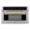 Autograph Edition 30 In. 1.6 Cu Ft. Built-in Convection Microwave Oven In Stainless Steel With Polished Gold Accents