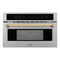 Autograph Edition 30 In. 1.6 Cu Ft. Built-in Convection Microwave Oven In Stainless Steel With Polished Gold Accents