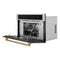 Autograph Edition 30 In. 1.6 Cu Ft. Built-in Convection Microwave Oven In Stainless Steel And Polished Gold Helix Handle