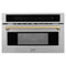 Autograph Edition 30 In. 1.6 Cu Ft. Built-in Convection Microwave Oven In Satin Stainless Steel And Champagne Bronze Accents