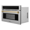Autograph Edition 30 In. 1.6 Cu Ft. Built-in Convection Microwave Oven In Satin Stainless Steel And Champagne Bronze Accents