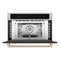 Autograph Edition 30 In. 1.6 Cu Ft. Built-in Convection Microwave Oven In Satin Stainless Steel And Champagne Bronze Accents