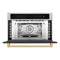 Autograph Edition 30 In. 1.6 Cu Ft. Built-in Convection Microwave Oven In Satin Stainless Steel And Polished Gold Accents