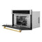Autograph Edition 30 In. 1.6 Cu Ft. Built-in Convection Microwave Oven In Satin Stainless Steel And Polished Gold Accents