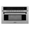 Autograph Edition 30 In. 1.6 Cu Ft. Built-in Convection Microwave Oven In Satin Stainless Steel And Matte Black Accents