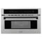 Autograph Edition 30 In. 1.6 Cu Ft. Built-in Convection Microwave Oven In Satin Stainless Steel And Matte Black Accents