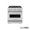 30 In. 4.2 Cu. Ft. Classic Dual Fuel Range With 4 Burner Duopro™ Cooktop And Electric Convection Oven In Stainless Steel