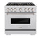 36 In. 5.2 Cu. Ft. Classic Dual Fuel Range With 6 Burner Duopro™ Cooktop And Electric Convection Oven In Stainless Steel