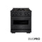 30 In. 4.2 Cu. Ft. Classic Dual Fuel Range With 4 Burner Duopro™ Cooktop And Electric Convection Oven In Black Stainless Steel