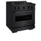30 In. 4.2 Cu. Ft. Classic Dual Fuel Range With 4 Burner Duopro™ Cooktop And Electric Convection Oven In Black Stainless Steel
