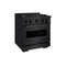 30 In. 4.2 Cu. Ft. Classic Dual Fuel Range With 4 Burner Duopro™ Cooktop And Electric Convection Oven In Black Stainless Steel