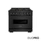 36 In. 5.2 Cu. Ft. Classic Dual Fuel Range With 6 Burner Duopro™ Cooktop And Electric Convection Oven In Black Stainless Steel