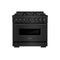 36 In. 5.2 Cu. Ft. Classic Dual Fuel Range With 6 Burner Duopro™ Cooktop And Electric Convection Oven In Black Stainless Steel