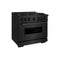 36 In. 5.2 Cu. Ft. Classic Dual Fuel Range With 6 Burner Duopro™ Cooktop And Electric Convection Oven In Black Stainless Steel