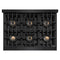 Autograph Edition 36 In. 5.2 Cu. Ft. Classic Dual Fuel Range With 6 Burner Duopro™ Cooktop And Electric Convection Oven In Black Stainless Steel And Champagne Bronze Accents
