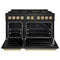 Autograph Edition 48 In. 6.7 Cu. Ft. Classic Dual Fuel Range With 8 Burner Duopro™ Cooktop And Dual Ovens In Black Stainless Steel And Champagne Bronze Accents