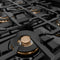 Autograph Edition 48 In. 6.7 Cu. Ft. Classic Dual Fuel Range With 8 Burner Duopro™ Cooktop And Dual Ovens In Black Stainless Steel And Champagne Bronze Accents