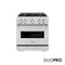 30 In. 4.2 Cu. Ft. Classic Dual Fuel Range With 4 Burner Duopro™ Cooktop And Electric Convection Oven In Satin Stainless Steel