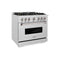 36 In. 5.2 Cu. Ft. Classic Dual Fuel Range With 6 Burner Duopro™ Cooktop And Electric Convection Oven In Satin Stainless Steel