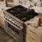 36 In. 5.2 Cu. Ft. Classic Dual Fuel Range With 6 Burner Duopro™ Cooktop And Electric Convection Oven In Satin Stainless Steel