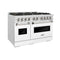 48 In. 6.7 Cu. Ft. Classic Dual Fuel Range With 8 Burner Duopro™ Cooktop And Dual Ovens In Satin Stainless Steel With White Matte Doors