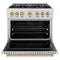 Autograph Edition 36 In. 5.2 Cu. Ft. Classic Dual Fuel Range With 6 Burner Duopro™ Cooktop And Electric Convection Oven In Satin Stainless Steel And Champagne Bronze Accents