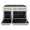 Autograph Edition 48 In. 6.7 Cu. Ft. Classic Dual Fuel Range With 8 Burner Duopro™ Cooktop And Dual Ovens In Satin Stainless Steel And Champagne Bronze Accents