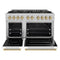 Autograph Edition 48 In. 6.7 Cu. Ft. Classic Dual Fuel Range With 8 Burner Duopro™ Cooktop And Dual Ovens In Satin Stainless Steel With White Matte Doors And Champagne Bronze Accents