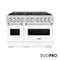 48 In. 6.7 Cu. Ft. Classic Dual Fuel Range With 8 Burner Duopro™ Cooktop And Dual Ovens With White Matte Doors