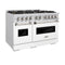 48 In. 6.7 Cu. Ft. Classic Dual Fuel Range With 8 Burner Duopro™ Cooktop And Dual Ovens With White Matte Doors