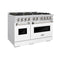 48 In. 6.7 Cu. Ft. Classic Dual Fuel Range With 8 Burner Duopro™ Cooktop And Dual Ovens With White Matte Doors