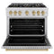 Autograph Edition 36 In. 5.2 Cu. Ft. Classic Dual Fuel Range With 6 Burner Duopro™ Cooktop And Electric Convection Oven In Stainless Steel And Champagne Bronze Accents