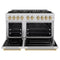Autograph Edition 48 In. 6.7 Cu. Ft. Classic Dual Fuel Range With 8 Burner Duopro™ Cooktop And Dual Ovens In Stainless Steel And Champagne Bronze Accents
