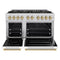 Autograph Edition 48 In. 6.7 Cu. Ft. Classic Dual Fuel Range With 8 Burner Duopro™ Cooktop And Dual Ovens With White Matte Doors And Champagne Bronze Accents