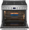 FRIGIDAIRE PCFG3670AF Professional 36 inch Gas Range, 6 Burners, True Convection Oven, Dual Power Burners & LED Knobs