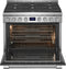 FRIGIDAIRE PCFG3670AF Professional 36 inch Gas Range, 6 Burners, True Convection Oven, Dual Power Burners & LED Knobs