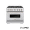 36 In. 5.2 Cu. Ft. Classic Gas Range With 6 Burner Duopro™ Cooktop And Convection Gas Oven In Stainless Steel