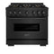 36 In. 5.2 Cu. Ft. Classic Gas Range With 6 Burner Duopro™ Cooktop And Convection Gas Oven In Black Stainless Steel