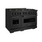 48 In. 6.7 Cu. Ft. Classic Gas Range With 8 Burner Duopro™ Cooktop And Dual Ovens In Black Stainless Steel
