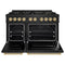 Autograph Edition 48 In. 6.7 Cu. Ft. Classic Gas Range With 8 Burner Duopro™ Cooktop And Dual Ovens In Black Stainless Steel And Champagne Bronze Accents