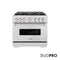 36 In. 5.2 Cu. Ft. Classic Gas Range With 6 Burner Duopro™ Cooktop And Convection Gas Oven In Satin Stainless Steel