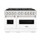 48 In. 6.7 Cu. Ft. Classic Gas Range With 8 Burner Duopro™ Cooktop And Dual Ovens In Satin Stainless Steel With White Matte Doors
