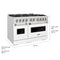 48 In. 6.7 Cu. Ft. Classic Gas Range With 8 Burner Duopro™ Cooktop And Dual Ovens In Satin Stainless Steel With White Matte Doors