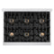 Autograph Edition 36 In. 5.2 Cu. Ft. Classic Gas Range With 6 Burner Duopro™ Cooktop And Convection Gas Oven In Satin Stainless Steel And Champagne Bronze Accents