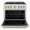 Autograph Edition 36 In. 5.2 Cu. Ft. Classic Gas Range With 6 Burner Duopro™ Cooktop And Convection Gas Oven In Satin Stainless Steel And Champagne Bronze Accents