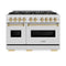 Autograph Edition 48 In. 6.7 Cu. Ft. Classic Gas Range With 8 Burner Duopro™ Cooktop And Dual Ovens In Satin Stainless Steel And Champagne Bronze Accents